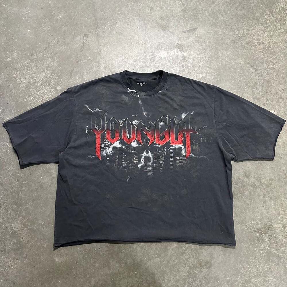 YoungLA Vintage Heavyweight Graphic T-Shirt XL Black Red